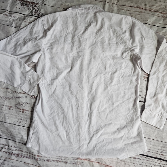 Wrangler Western Shirt Youth XL 14-16 White Long Sleeve Snap Front - Picture 2 of 10